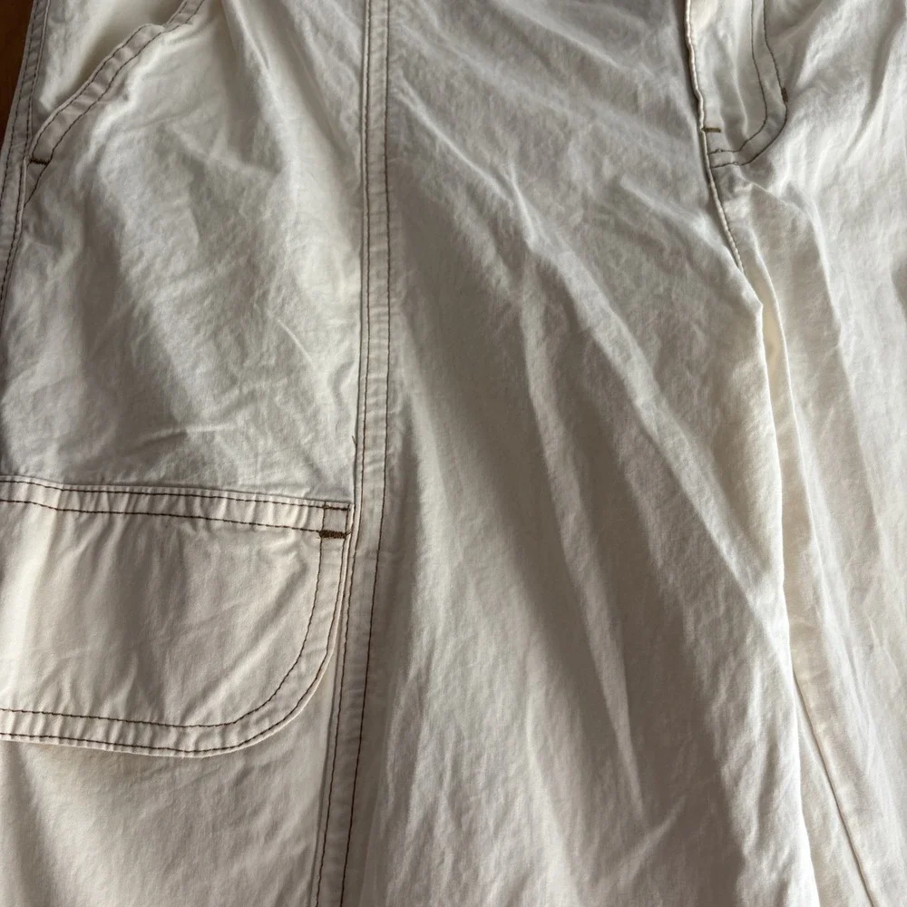 Pac Sun Women's Small Low Rise Bone Puddle Cargo Pants Baggy 90's Skater Y2K New